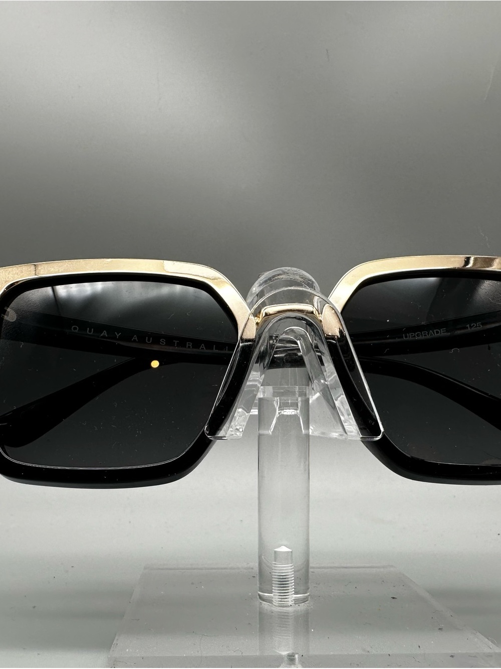 Quay Australia Upgrade Sunglasses Black Gold Oversized Square Women's 125mm